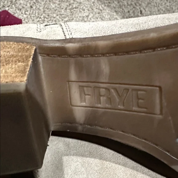 Frye Women's Cream Suede Ankle Booties - Picture 5 of 8